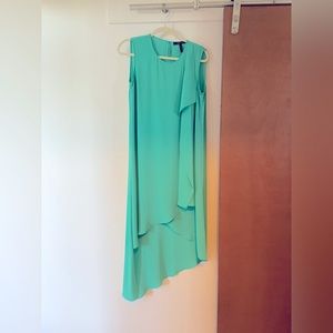 High low flowy teal cocktail dress